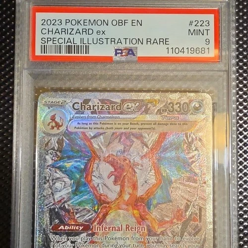 Pokémon TCG Charizard ex Obsidian Flames 223 Special Illustration Holo PSA 9