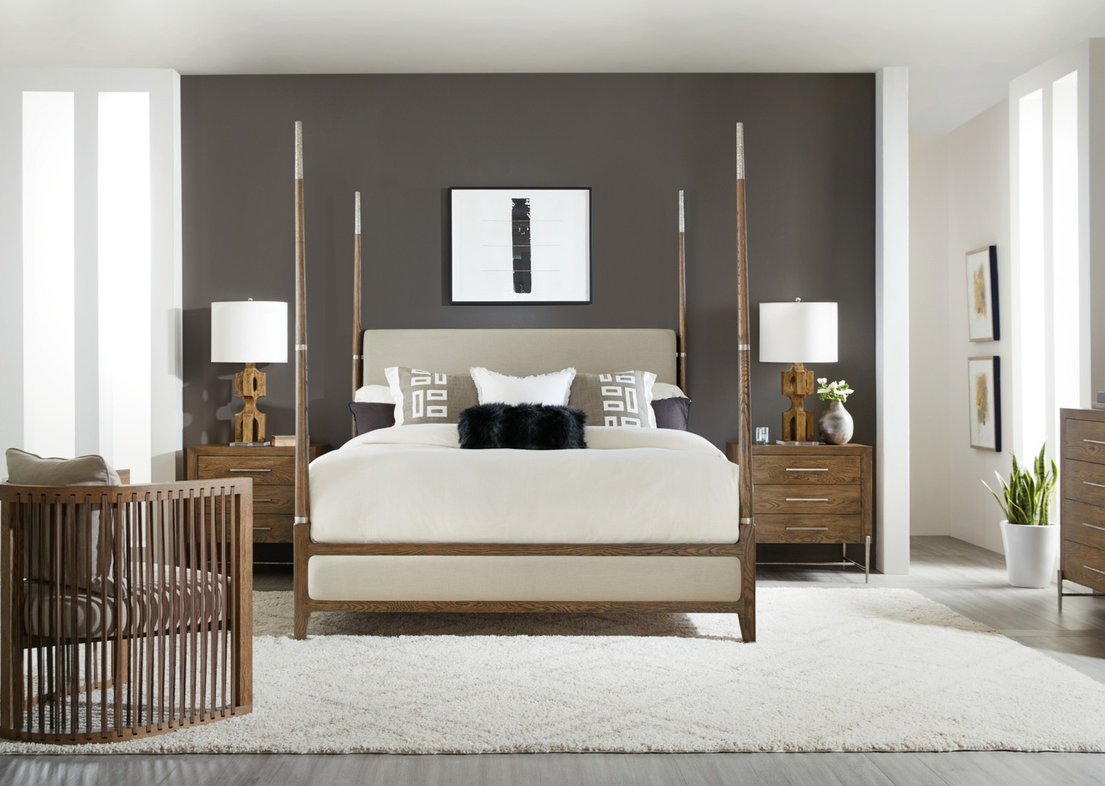Hooker Furniture 6033-90466-85 Chapman King Poster Bed Frame - Sorrel