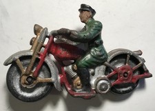Vintage Antique Cast Iron Motorcycle Patrol Cop