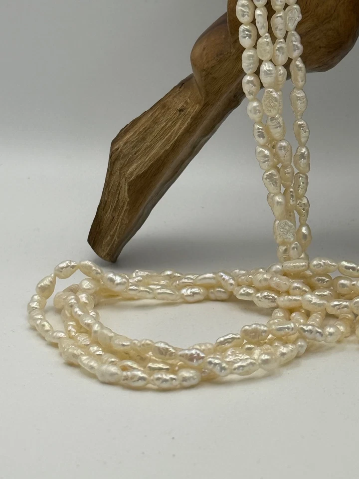 Colgante Elefante Cloisonné con Collar de Perlas de Arroz de Agua Dulce Multi-Hebras, Largo Foto 4 de 4