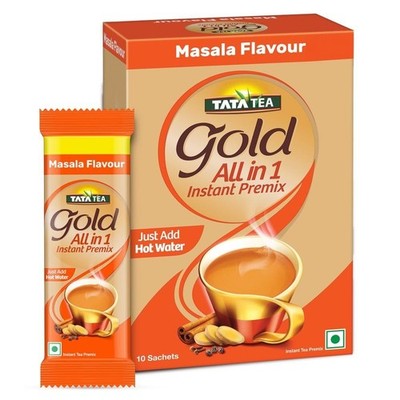 Tata Tea Gold All-in-1 Instant Premix Masala Tea, 10 Sachets, 14g Per Serve