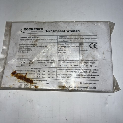 #ad #ad Rockford commercial products half inch impact wrench operation manual sealed $3.95