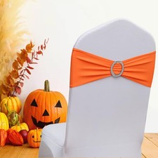 Burnt Orange Chair Sashes 50 ack, Spandex Chair Sashes for Wedding Reception,...