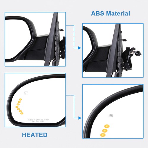Power Fold Heated Puddle Light Right Signal Mirror For 2013 GMC Chevrolet 5.3L - Picture 4 of 10