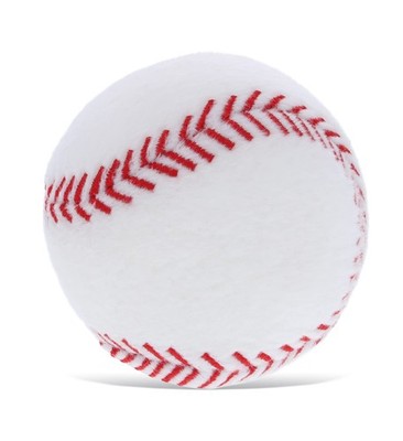 DolliBu Baseball Plüsch - flauschig weicher Ball zum Spielen Fangen 3 Zoll, weiß 