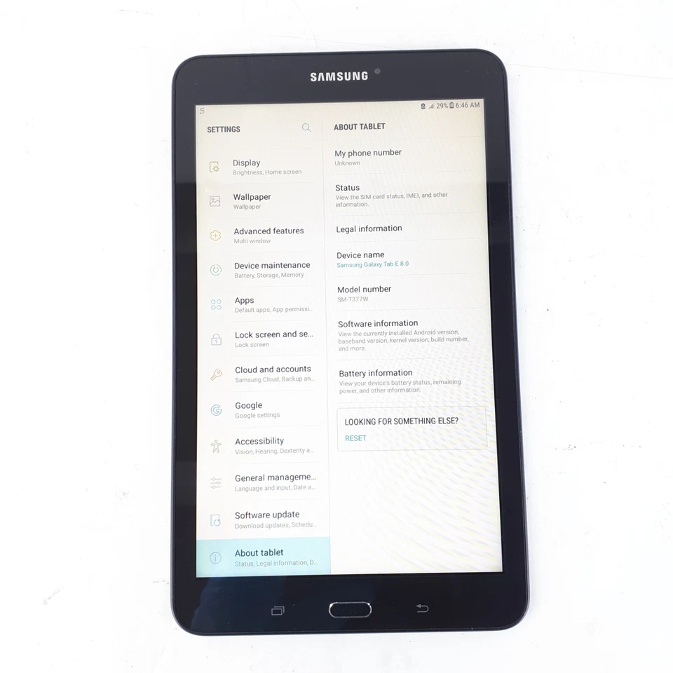 Samsung Galaxy Tab E SM-T377W 16 GB 8" Wi-Fi & Cellular Android Tablet Black - Image 2 of 4