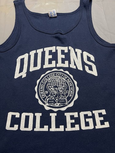 Vintage Champion Queens College Tank-Top Shirt Medium Made In USA New York - Picture 2 of 6