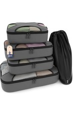 5 Packing Cubes Set - Lightweight Mesh Travel Luggage Organizers with Laundry...