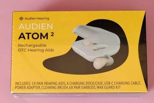 Audien Atom 2 Rechargeable, Over the Counter, Hearing Aids