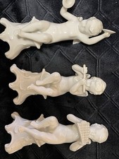 Lotto Tre PUTTI CAPODIMONTE RICHARD GINORI Porcellana ANGIOLETTI FLAUTO Pan Cimb