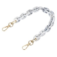 15" Acrylic Chain Purse Strap Replacement Luxury Handbag Strap White/Black
