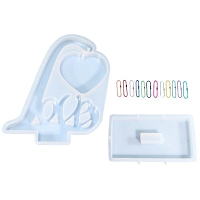 Heart Photo Frame Semi-stereoscopic Letters Love Molds with Base for Jewelry