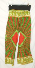 Vintage Yoga Pants wide leg palazzo dashiki boho African Malawi Mapeto Whitex
