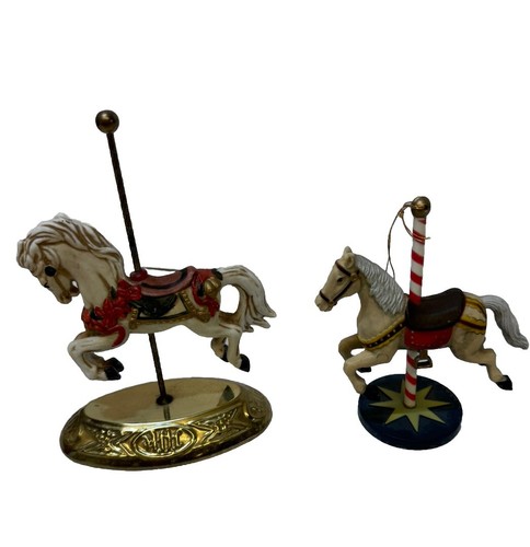 2 Vintage ENESCO Designed Giftware Carousel Horse Christmas Ornaments - Picture 8 of 8