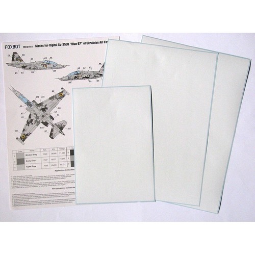 Foxbot FM 32-011 Scale 1:32 Masks Digital Camouflage Su25UB Ukrainische Luftwaffe - Bild 4 von 24