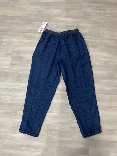 Lord Isaacs Pant’s Women 16 Petite Elastic Waist Pull On Blue Denim Jeans - Picture 5 of 12