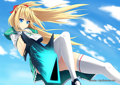 Anime absolute duo bristol lilith blonde gun blue eyes Custom Gaming Mat Desk