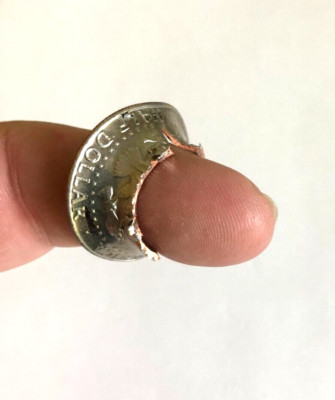 Karate Coin Magic Trick Half Dollar Push Finger Thru
