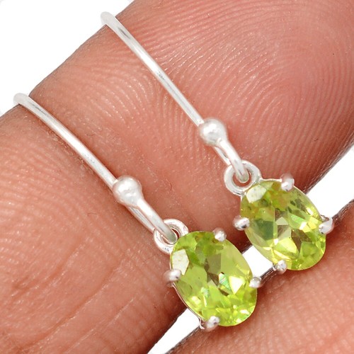 Natural Peridot 925 Sterling Silver Earrings Jewelry CE47916
