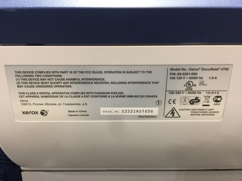Xerox Documate 4790 Scanner LCD panel ultrasonic 2 feed/staple detection - Picture 7 of 7