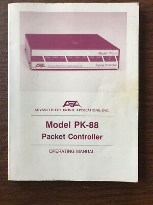 Advanced Electronic Applications Model PK-88 Packet Controller Operating Manual