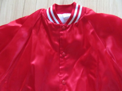 22Z/VINTAGE SATIN JACKET/RED/SNAPS/POCKETS/AUBURN/CHEVELLE AMERICAS SUPER CAR/LG - Picture 4 of 8