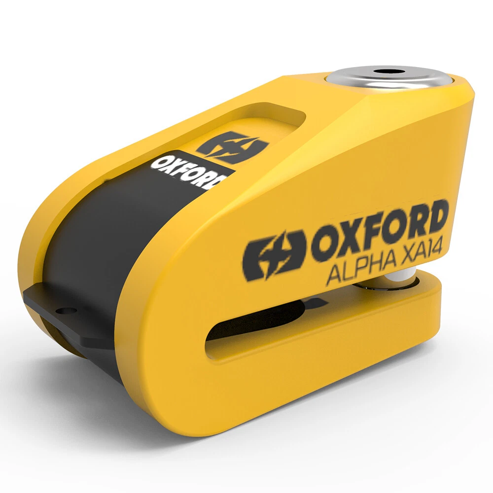 Oxford Alpha XA14 Security Motorbike Alarm Disc Lock - Yellow 