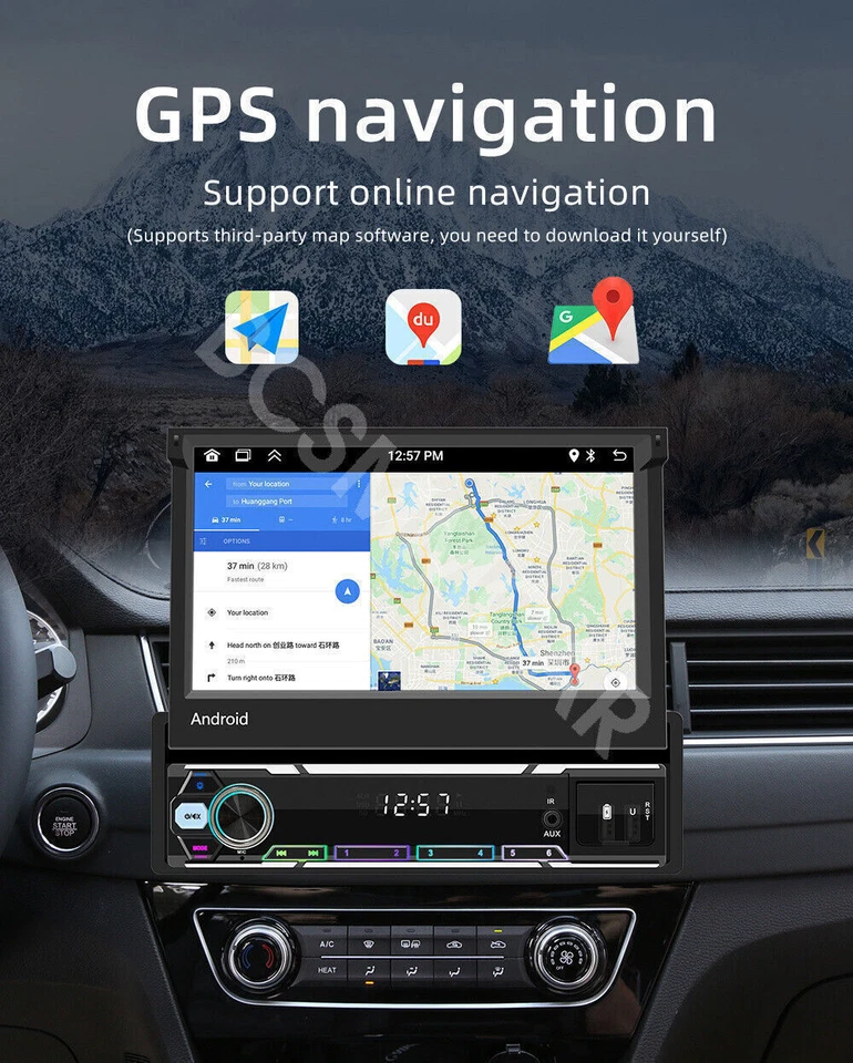 Car Stereo Radio Carplay Android 13 Single Din 7in Bluetooth GPS WIFI + Camera - Изображение 2 из 4