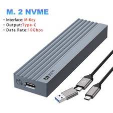 Hard Drive M.2 NVMe SSD Enclosure USB 3.1 Gen to NVMe PCI-E M.2 SSD Case 10Gbps