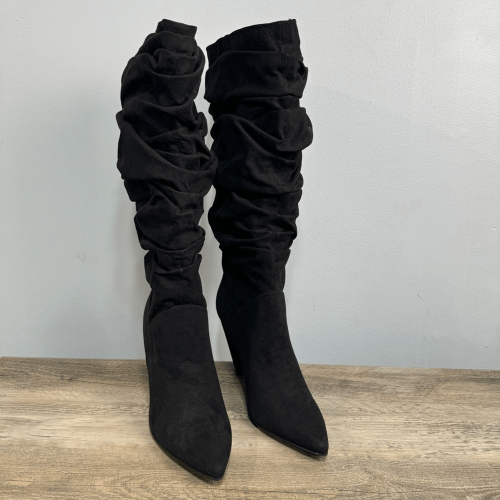 Mari. A Ruched Boots sz 7.5 Heeled NEW # Box H529 | eBay