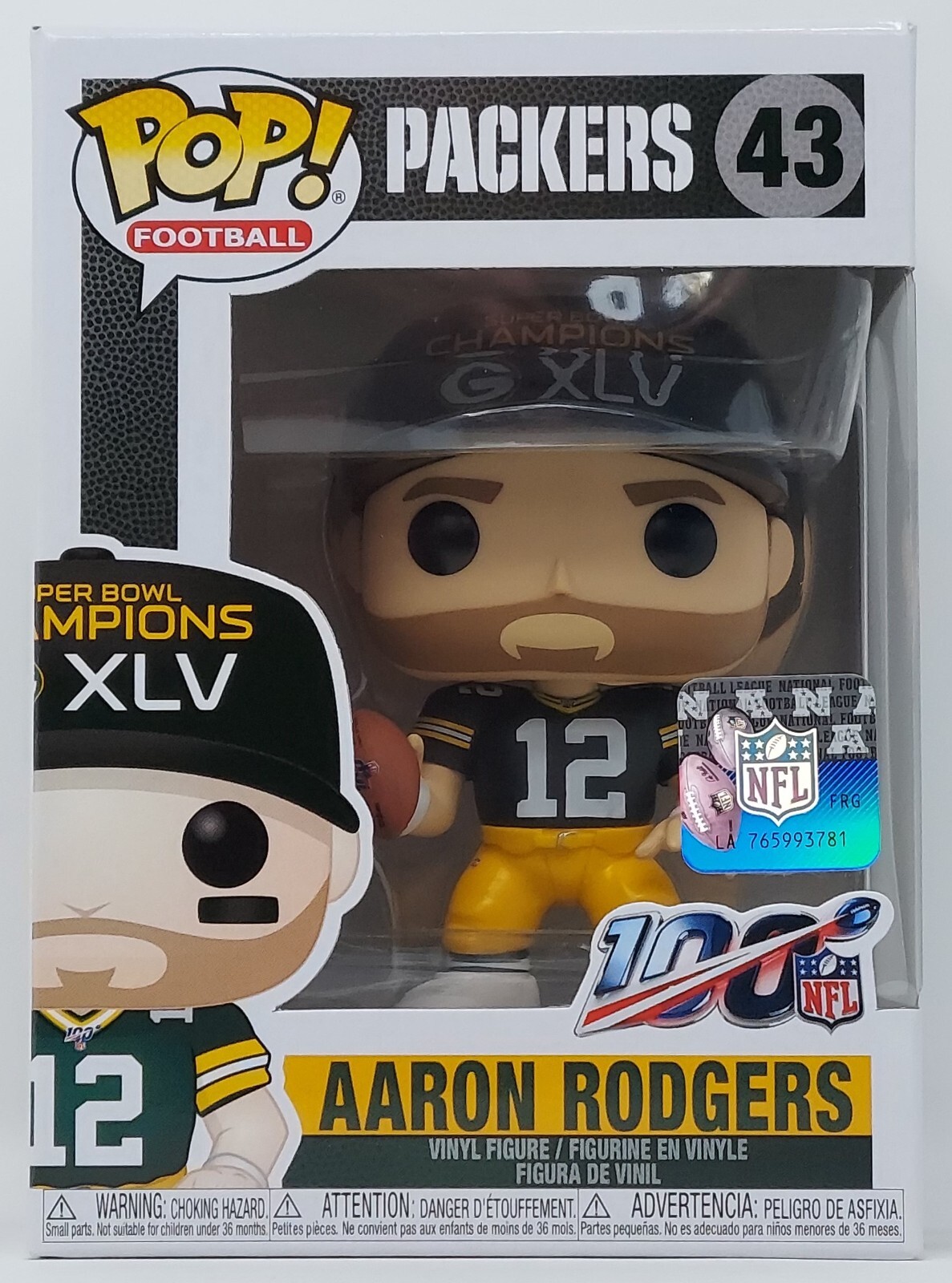 Funko Pop Fútbol Aaron Rodgers 43 Green Bay Packers Super Bowl Nfl Caja Dañada