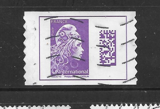 FRANCE 2019 INTERNATIONAL RATE PURPLE USED RECENT MARIANNE STAMP