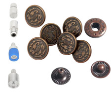 Decorative 12.5 mm Snap Set with Die for Hand Press 50 sets 