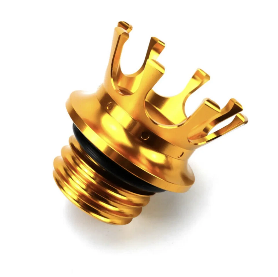 King Crown Gas Cap Fuel Tank Cover Gold For Harley Super Glide Road King Gold Foto 4 de 4