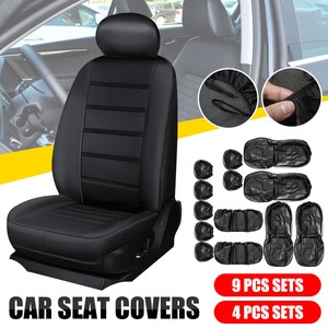 9PCS Universal Car Seat Covers Front Rear Head Rests Full Set Auto Seat Cover