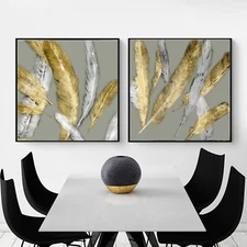 Abstract Art Feather Oil Painting Silk Canvas Poster Wall Decor A403 Unframed