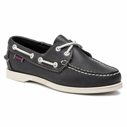 Sebago scarpa da barca in pelle blu 