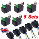 5PCS 12V Automotive On/Off Fused Relay 30A 4-Pin with Holder Socket