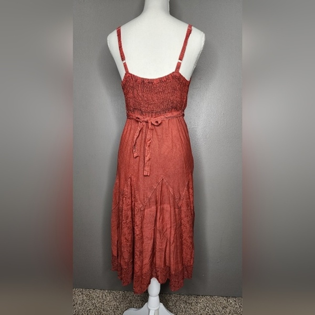 green emerald velvet dress Sakkas Allie Stonewashed Embroidered Adjustable Spaghetti Straps Long