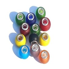 Handmade Lampwork European Beads 5mm Hole Silver Plated Core