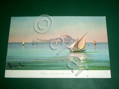 Postcard Capri - View from the sea 1905 ca
