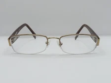 OLEG CASSINI OCO 326 RECTANGULAR HALF RIM EYEGLASS FRAMES GOLD 53-18-135 USED*