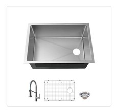 Glacier Bay AIO Tight Radius Undermount 18GStainless Steel 27 in. Single Bowl .