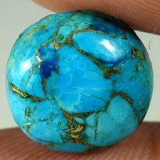 Natural Sky Blue Copper Turquoise Round Cabochon Gemstones 07.00Cts 14x 14x 05mm
