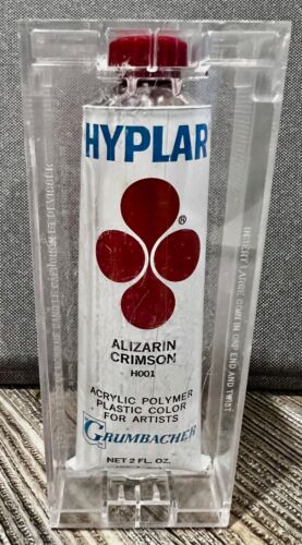 Vintage Grumbacher Hyplar Acrylic Polymer Paint Alizarin Crimson 59.1 ml  2oz. - Picture 1 of 2