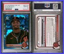 PSA 10 2022 Bowman Chrome Sapphire Prospects #BCP163 Ryan Reckley RC POP27