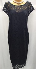 New Next Maternity Size 8 Black Lace Floral Midi Dress Day Evening Party