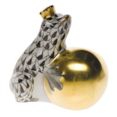 NEW HEREND FROG WITH CROWN BLACK FISHNET #VHNM-15369 BRAND NIB CUTE SAVE$$ F/SH