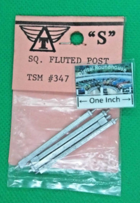 Triangle Scale Models S scale #347 Square Fluted Posts, pkg. 4 - Details Below