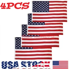4 PCS US U.S. American USA Flag 3' x 5' FT Polyester Stars Brass 2 Grommets